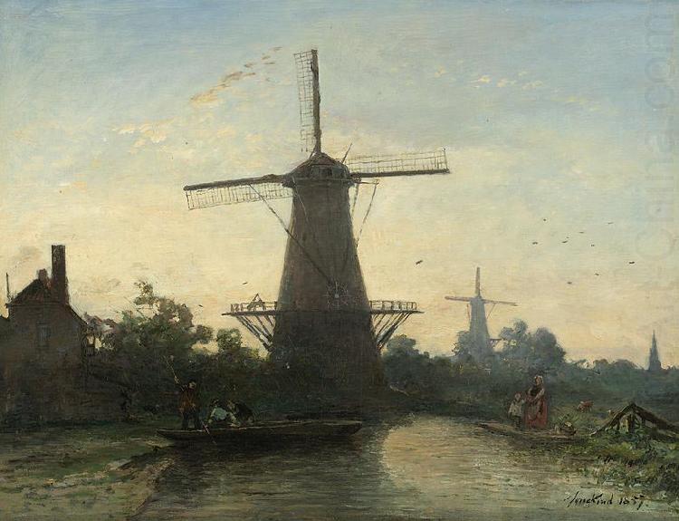 Johan Barthold Jongkind Mills near Rotterdam china oil painting image